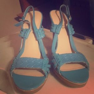 Teal strappy high heels. Never worn